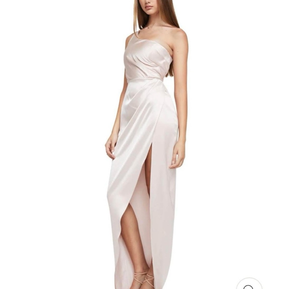 Nookie Gold Pink Asymmetrical One-Shoulder Sheath Dress